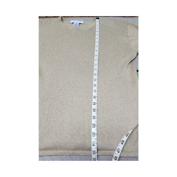 Casual Corner VTG Gold Metalic Sheen Dressy Blouse Women's Size Medium Glam Top - Picture 5 of 9